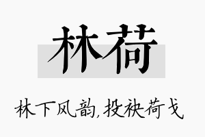 林荷名字的寓意及含义