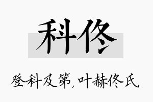 科佟名字的寓意及含义