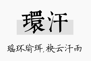 环汗名字的寓意及含义