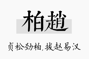 柏赵名字的寓意及含义