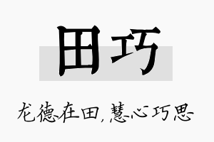 田巧名字的寓意及含义