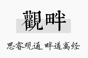 观畔名字的寓意及含义