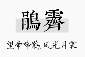 鹃霁名字的寓意及含义