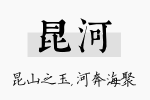 昆河名字的寓意及含义