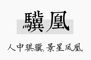 骥凰名字的寓意及含义