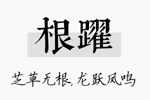 根跃名字的寓意及含义