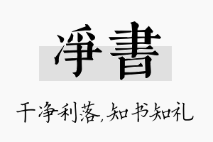 净书名字的寓意及含义