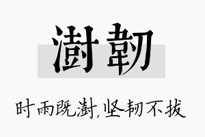 澍韧名字的寓意及含义