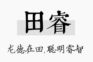 田睿名字的寓意及含义