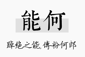 能何名字的寓意及含义