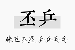 丕乒名字的寓意及含义