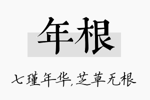 年根名字的寓意及含义