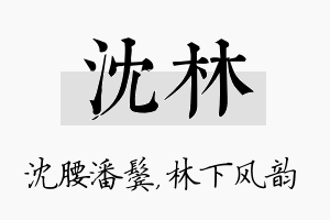 沈林名字的寓意及含义