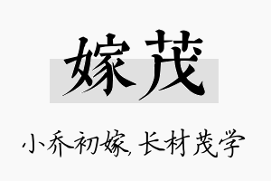 嫁茂名字的寓意及含义