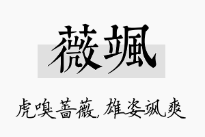 薇飒名字的寓意及含义