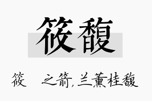 筱馥名字的寓意及含义