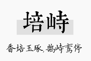 培峙名字的寓意及含义