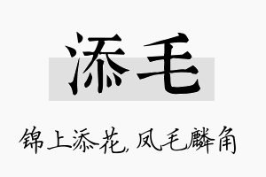 添毛名字的寓意及含义