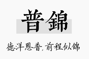 普锦名字的寓意及含义