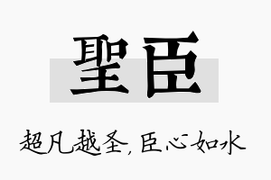 圣臣名字的寓意及含义