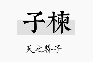 子楝名字的寓意及含义