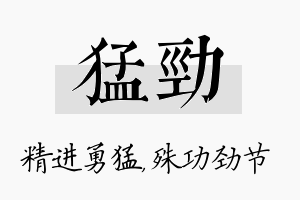 猛劲名字的寓意及含义