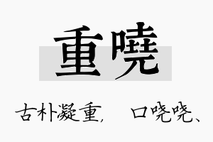 重哓名字的寓意及含义