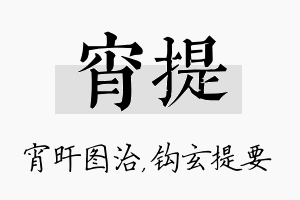 宵提名字的寓意及含义