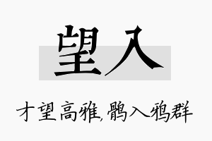 望入名字的寓意及含义