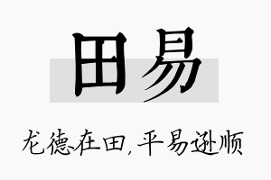 田易名字的寓意及含义