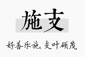 施支名字的寓意及含义