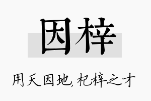 因梓名字的寓意及含义