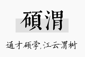 硕渭名字的寓意及含义