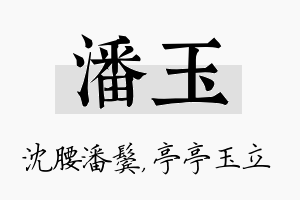 潘玉名字的寓意及含义