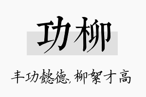 功柳名字的寓意及含义