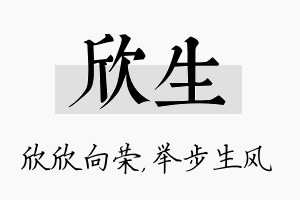 欣生名字的寓意及含义