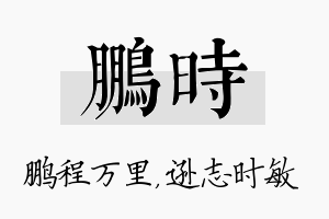 鹏时名字的寓意及含义