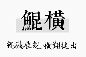 鲲横名字的寓意及含义