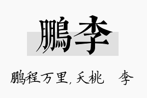 鹏李名字的寓意及含义