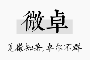 微卓名字的寓意及含义