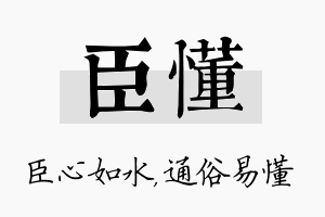 臣懂名字的寓意及含义