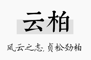 云柏名字的寓意及含义