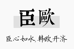 臣欧名字的寓意及含义