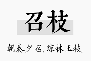 召枝名字的寓意及含义