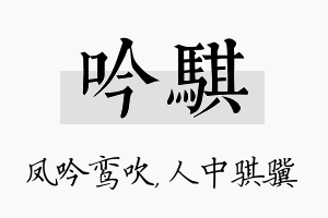 吟骐名字的寓意及含义