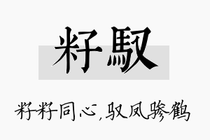 籽驭名字的寓意及含义