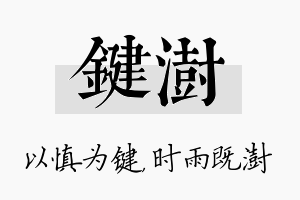 键澍名字的寓意及含义