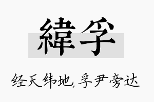 纬孚名字的寓意及含义