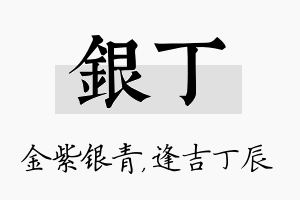 银丁名字的寓意及含义