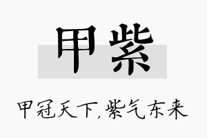 甲紫名字的寓意及含义